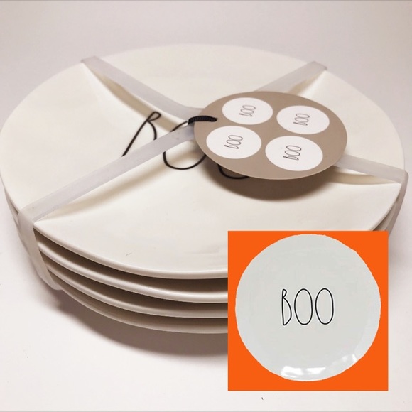 Rae Dunn Other - NEW Rae Dunn “Boo” 6-in Melamine Plates